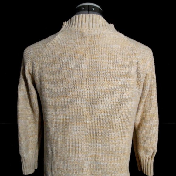 L.L.BEAN Scoop neck Crochet knit sweater XS Beige NaturalCable knit High quality - Picture 11 of 13